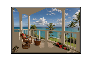 tropical paradise view from a balcony