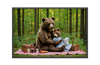 mamma bear with daughter cub